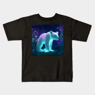 Beautiful Neon polar bear Kids T-Shirt